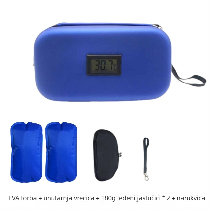 na zalihi Amazon Explosions Kutija za hladnjak za inzulin EVA Prijenosna vanjska torba za hladnjak s termometrom Vrećica za led Hladno očuvanje