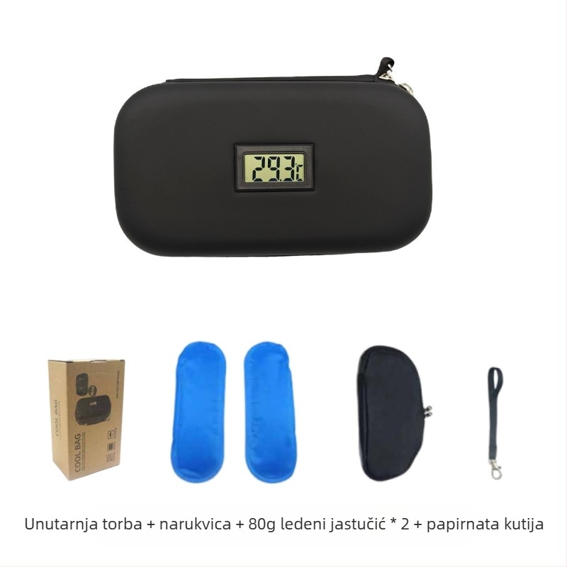 na zalihi Amazon Explosions Kutija za hladnjak za inzulin EVA Prijenosna vanjska torba za hladnjak s termometrom Vrećica za led Hladno očuvanje