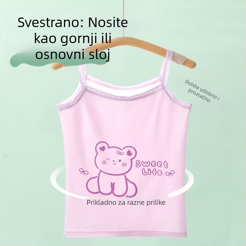 Djevojački prsluk, ljetni tanki dječji donji dio, razvojni modalni top bez rukava, vanjska odjeća za bebe i veliku djecu