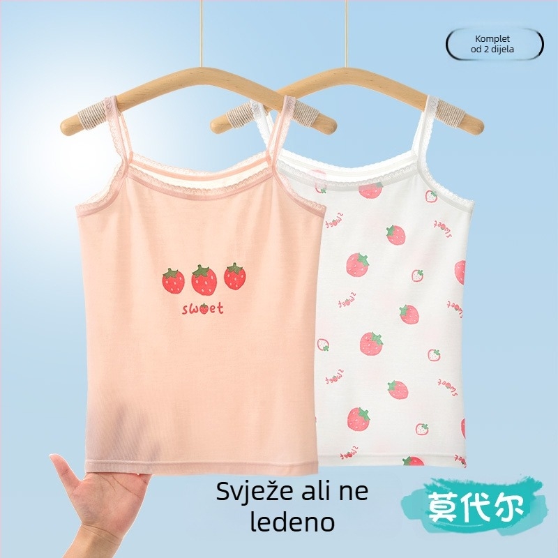 Djevojački prsluk, ljetni tanki dječji donji dio, razvojni modalni top bez rukava, vanjska odjeća za bebe i veliku djecu