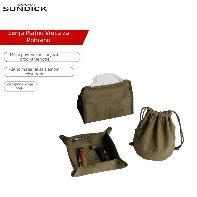 Kutija za pohranu maramica Mountain Guest, platnena, vanjska torba za pohranu u kampu, blagovaonski stol, pladanj za stolić za kavu, toplinska izolacijska podloga