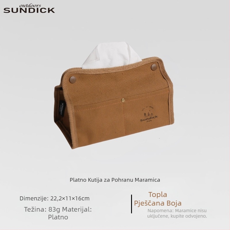 Kutija za pohranu maramica Mountain Guest, platnena, vanjska torba za pohranu u kampu, blagovaonski stol, pladanj za stolić za kavu, toplinska izolacijska podloga