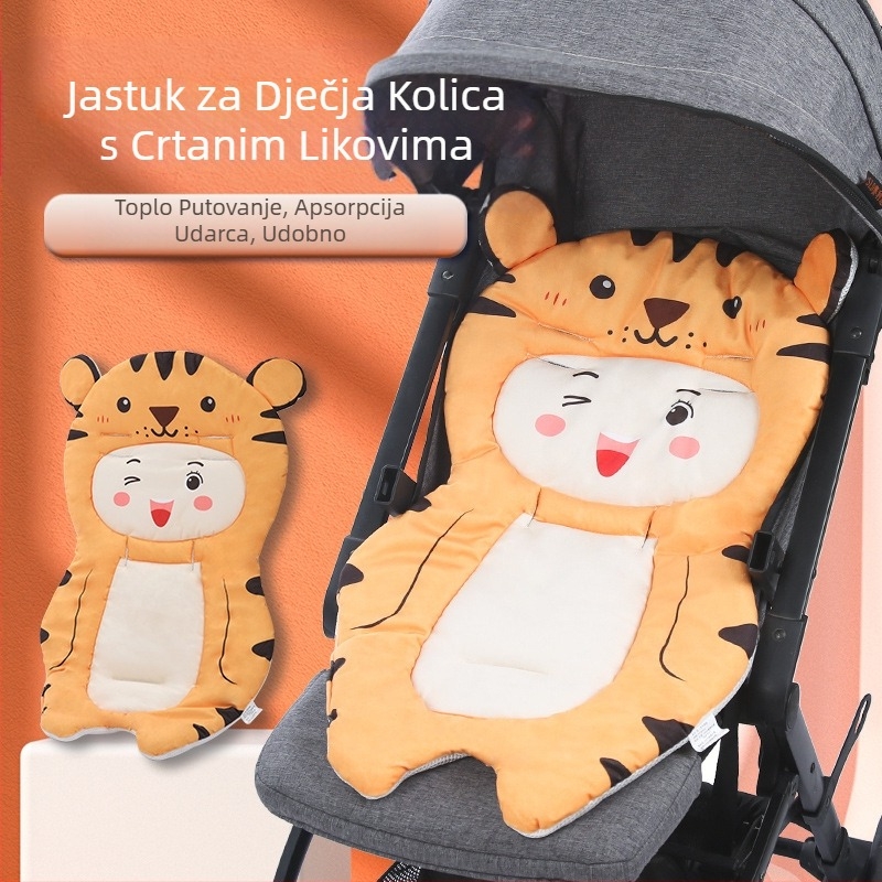 Pamučni jastučić za dječja kolica, pamučni jastučić za dječja blagovaonska stolica, kolica od čistog pamuka, univerzalni jastuk za dječja kolica, kišobran, pribor za automobil