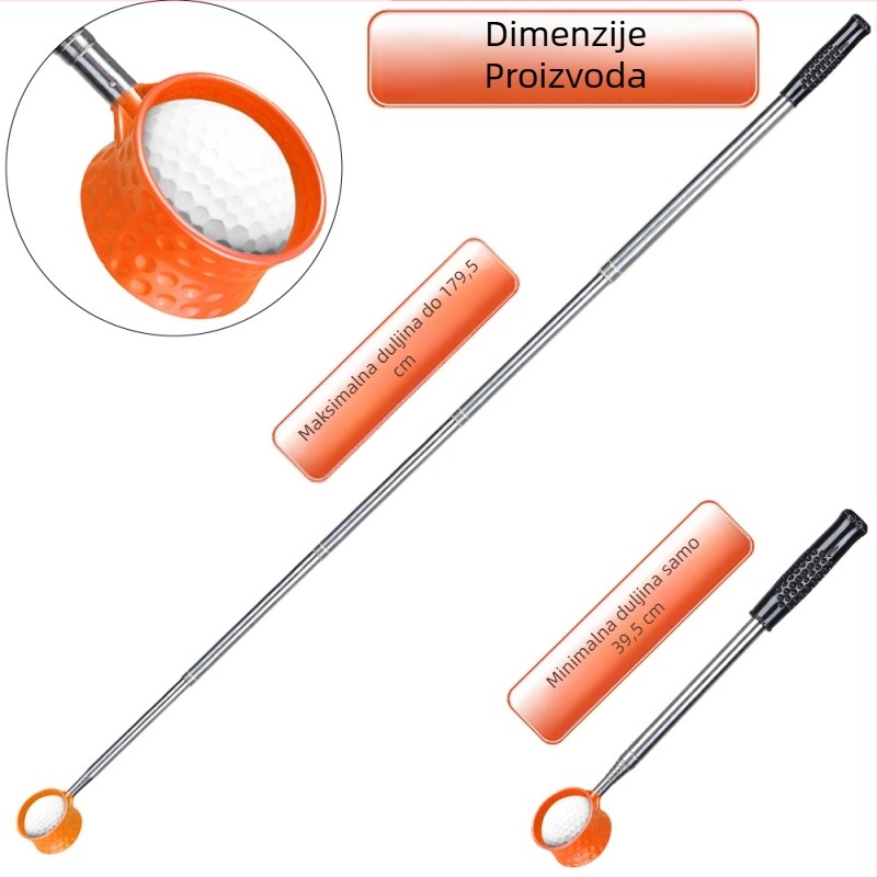 Novi golf trapper, prijenosni antenski štap od nehrđajućeg čelika s glavom, pribor za golf terene