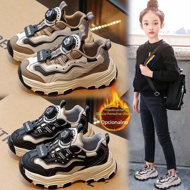 Kineska roba zajedničkog naziva dječje cipele za djevojčice jesenske i zimske nove pamučne cipele s flisom dječje cipele velike dječje tenisice za oca