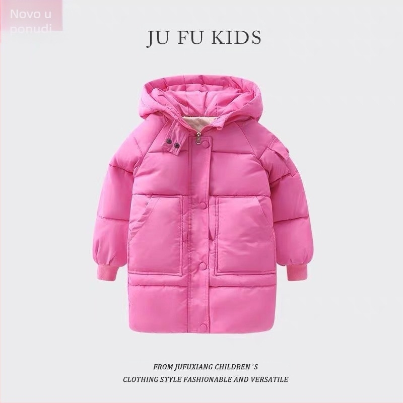Zimska dječja jakna s pamučnom podstavom za dječake i djevojčice, korejski stil, jakna srednje duljine s pamučnom podstavom, dječja zimska odjeća, zadebljana, topla, srednje plime
