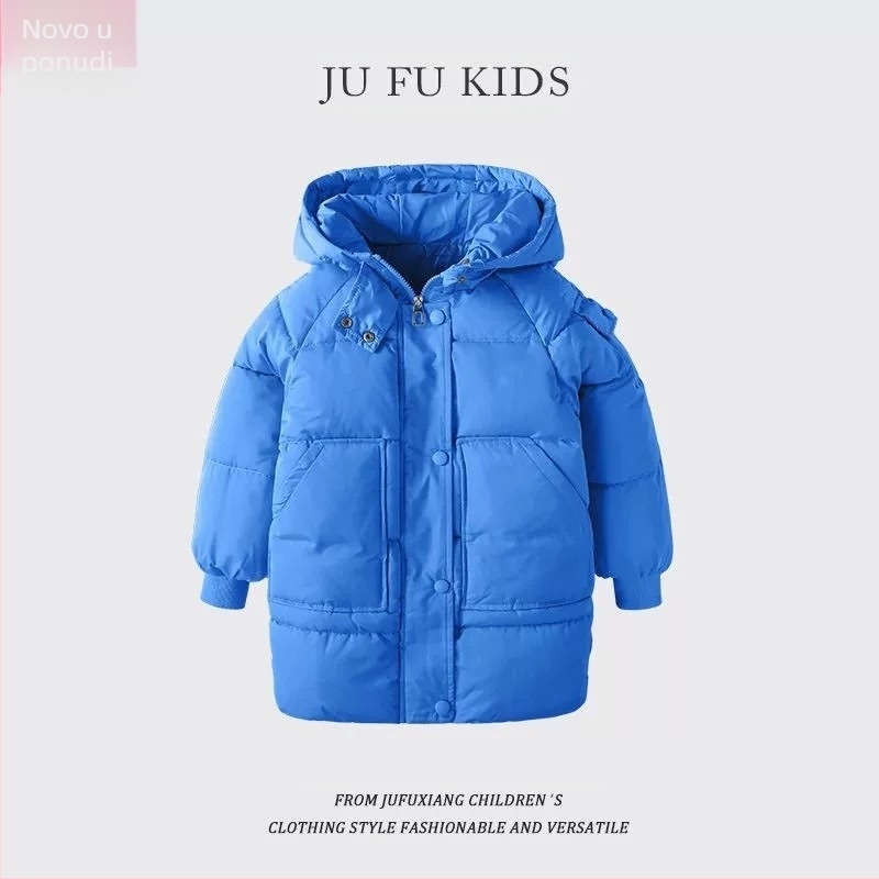 Zimska dječja jakna s pamučnom podstavom za dječake i djevojčice, korejski stil, jakna srednje duljine s pamučnom podstavom, dječja zimska odjeća, zadebljana, topla, srednje plime