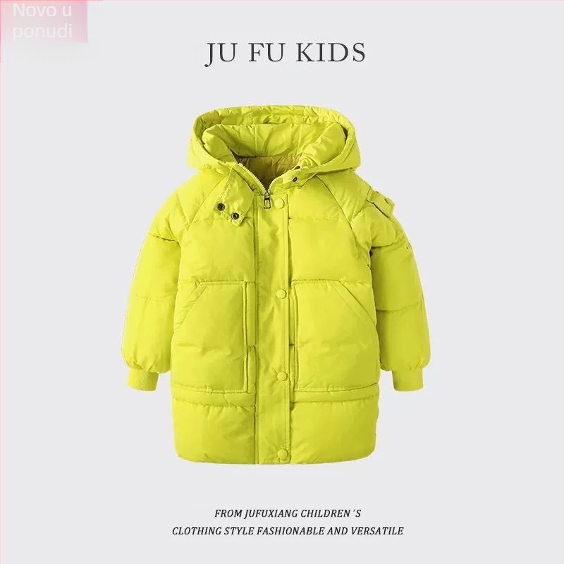 Zimska dječja jakna s pamučnom podstavom za dječake i djevojčice, korejski stil, jakna srednje duljine s pamučnom podstavom, dječja zimska odjeća, zadebljana, topla, srednje plime