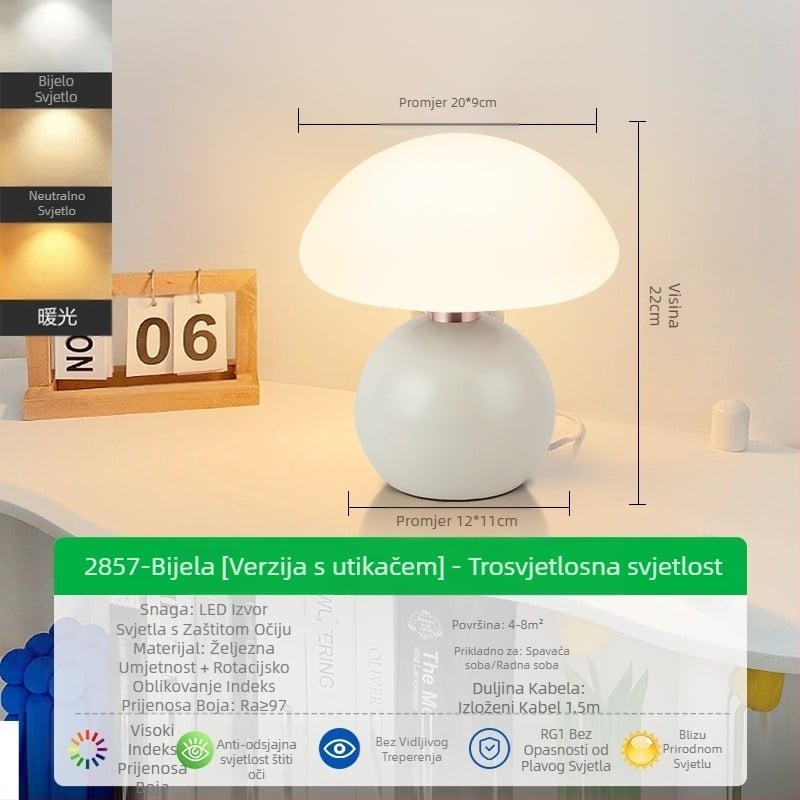 Stolna lampa u francuskom krem stilu, spavaća soba, noćna lampa visoke vrijednosti boja, nordijska djevojka, romantična vjenčana dekoracija, atmosferska lampa