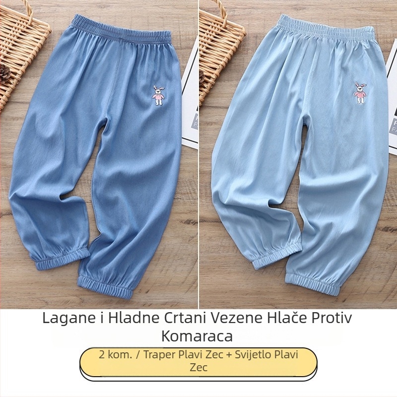 Dječje hlače protiv komaraca, tanke ljetne hlače za dječake i djevojčice, odjeća za bebe, ljetne ležerne hlače za vanjsku upotrebu, ledeno svilene traperice