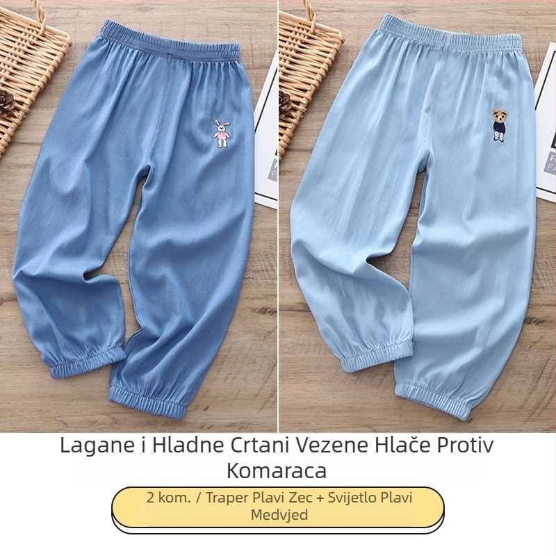 Dječje hlače protiv komaraca, tanke ljetne hlače za dječake i djevojčice, odjeća za bebe, ljetne ležerne hlače za vanjsku upotrebu, ledeno svilene traperice