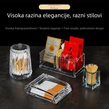 Akrilna kutija za vrećice čaja, vrećica za kavu, vrećica za slatkiše, sjedalo, hotel, restoran, kutija za čačkalice, držač za posjetnice otporan na pad s pretincem