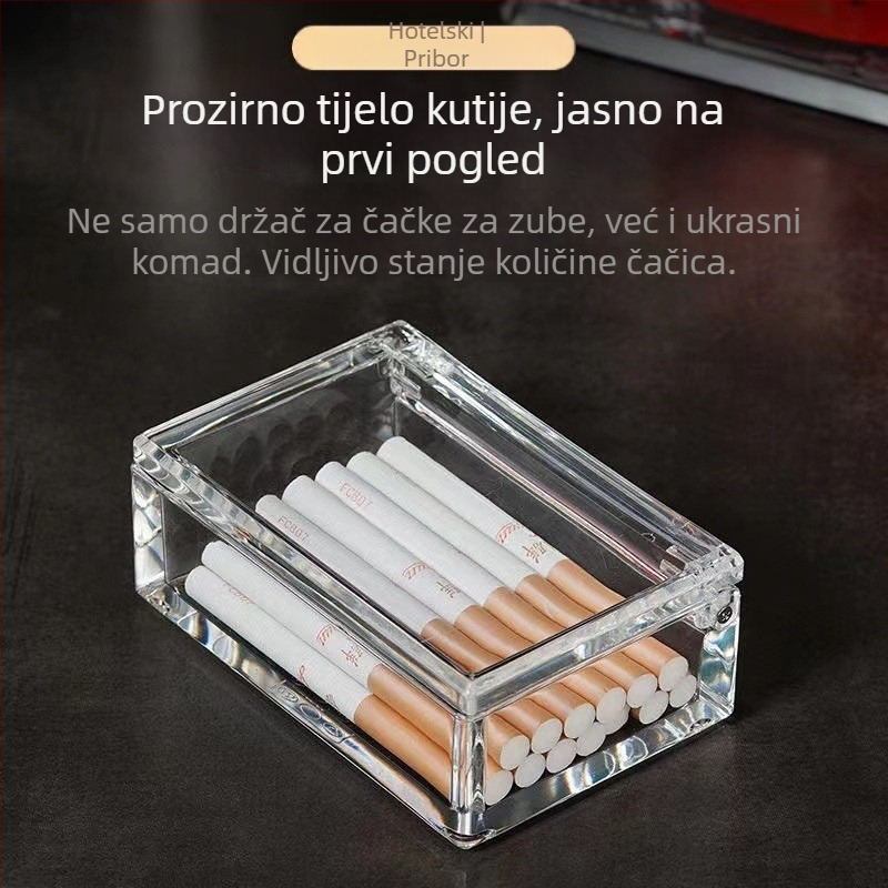 Akrilna kutija za vrećice čaja, vrećica za kavu, vrećica za slatkiše, sjedalo, hotel, restoran, kutija za čačkalice, držač za posjetnice otporan na pad s pretincem