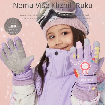 Proizvođačeve gotove dječje skijaške rukavice Bunny Zimske djevojčice i dječaci Vodootporne i hladnootporne Plus baršunasti zadebljani pamuk prema Heattechu