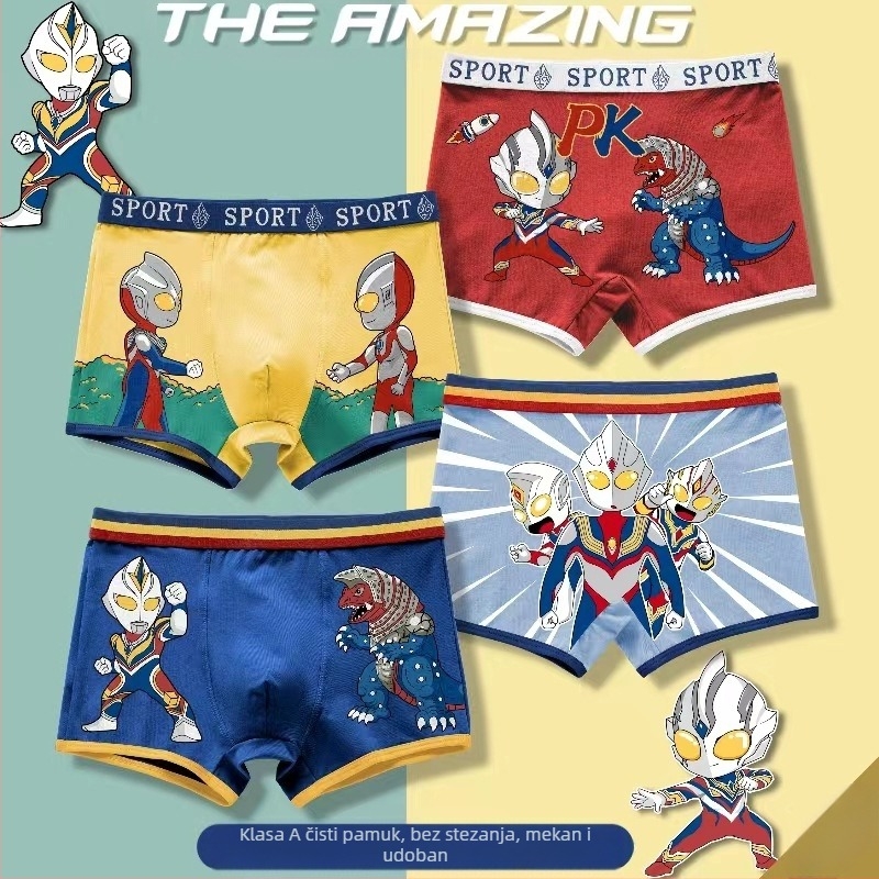 Pamučno donje rublje za dječake Bokserice Crtane prozračne dječje donje rublje Bokserice za dječake Studentsko donje rublje