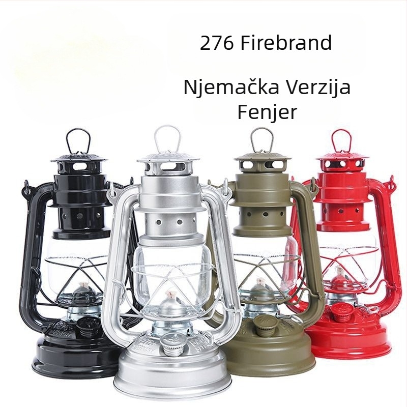 276 Vatreni fenjer Starinska kerozinska lampa Konjski fenjer Kamperski stil Šatorska lampa Retro lampa Kamperski stil Nostalgična atmosfera Kamp lampa