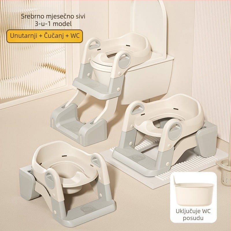 Ljestve za dječji WC, Dječja sjedalica za kahlicu, Prostirka za dječji WC, Jastuk za sjedalicu za dječji WC, Prsten za sjedalicu za kahlicu, Sjedalica za kahlicu s prostorom za pohranu, Kahlica