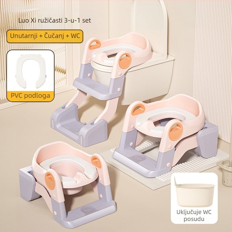 Ljestve za dječji WC, Dječja sjedalica za kahlicu, Prostirka za dječji WC, Jastuk za sjedalicu za dječji WC, Prsten za sjedalicu za kahlicu, Sjedalica za kahlicu s prostorom za pohranu, Kahlica