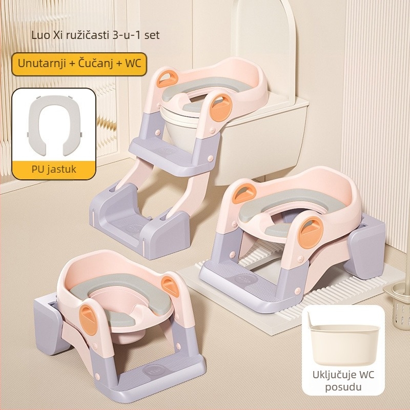 Ljestve za dječji WC, Dječja sjedalica za kahlicu, Prostirka za dječji WC, Jastuk za sjedalicu za dječji WC, Prsten za sjedalicu za kahlicu, Sjedalica za kahlicu s prostorom za pohranu, Kahlica