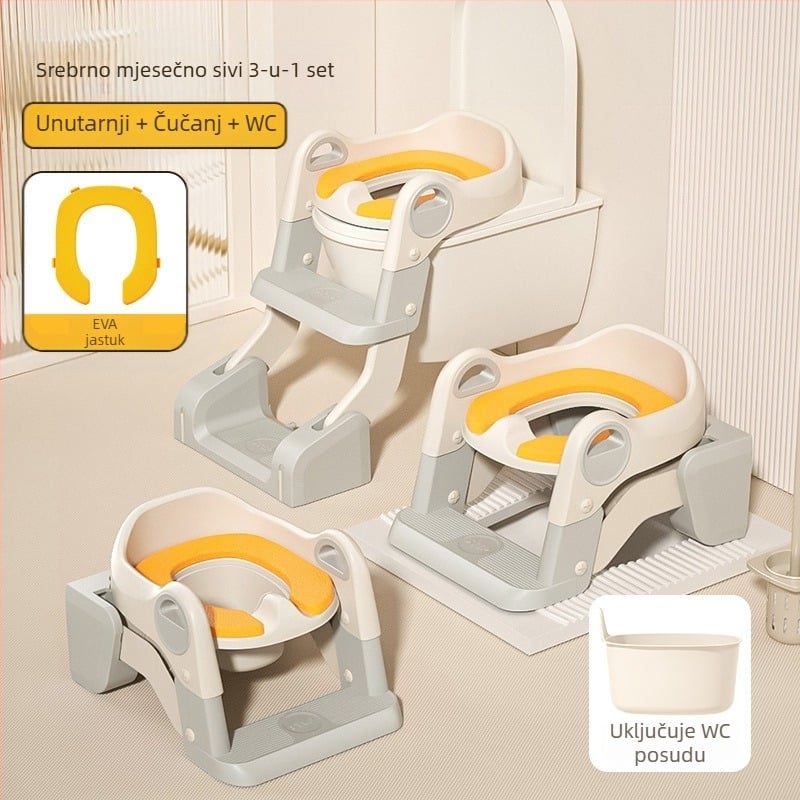 Ljestve za dječji WC, Dječja sjedalica za kahlicu, Prostirka za dječji WC, Jastuk za sjedalicu za dječji WC, Prsten za sjedalicu za kahlicu, Sjedalica za kahlicu s prostorom za pohranu, Kahlica