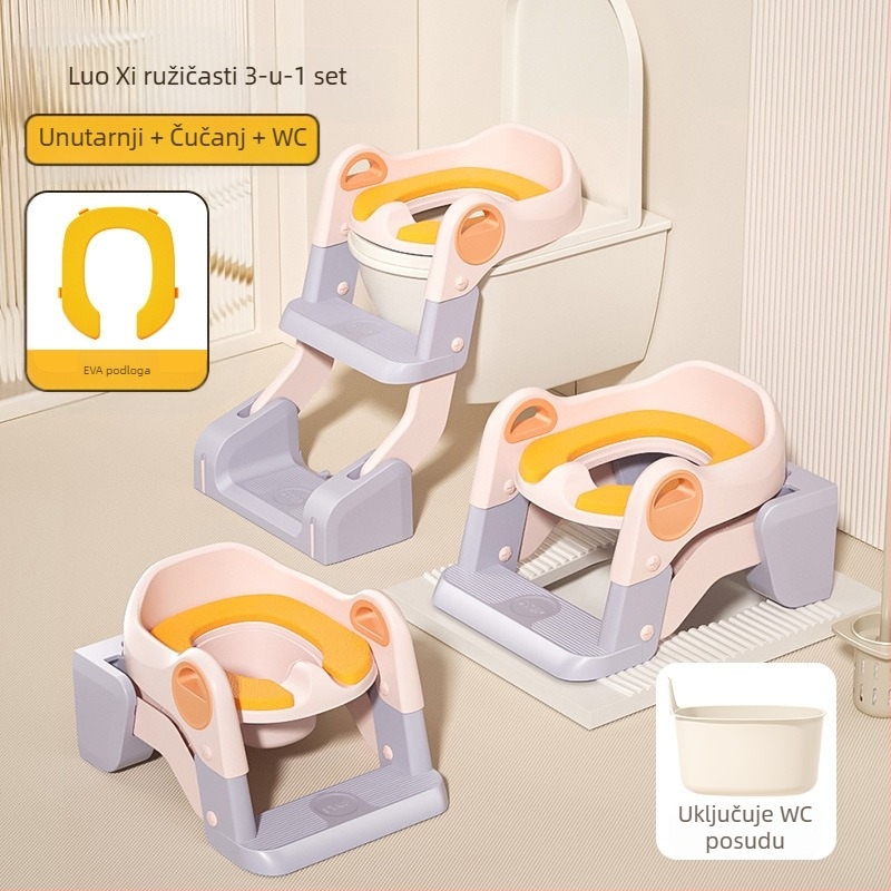 Ljestve za dječji WC, Dječja sjedalica za kahlicu, Prostirka za dječji WC, Jastuk za sjedalicu za dječji WC, Prsten za sjedalicu za kahlicu, Sjedalica za kahlicu s prostorom za pohranu, Kahlica