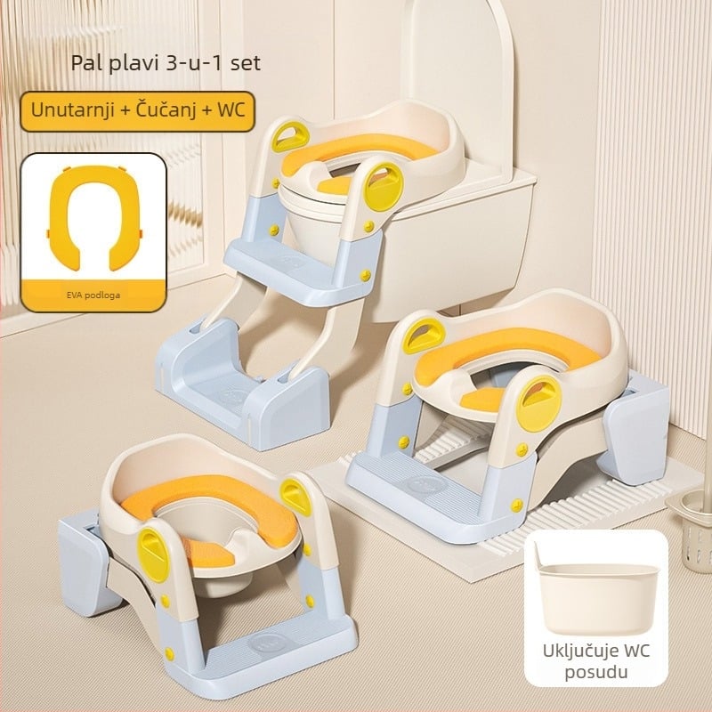 Ljestve za dječji WC, Dječja sjedalica za kahlicu, Prostirka za dječji WC, Jastuk za sjedalicu za dječji WC, Prsten za sjedalicu za kahlicu, Sjedalica za kahlicu s prostorom za pohranu, Kahlica