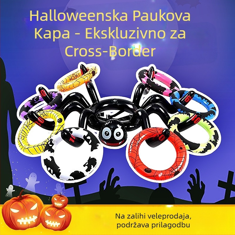 Noć vještica Napuhani pauk Igračke Rekviziti Pauk Vještica Kapa Duh Bacanje Prsten Napuhani Pauk Preko granice