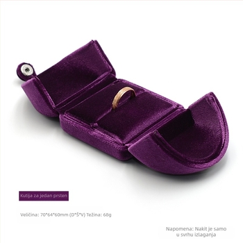 Kutija za narukvice s dvostrukim otvorenim kopčama, baršunasta kutija za prstenje, kutija za par prstenja, kutija za naušnice, kutija za ogrlice, kutija za narukvice