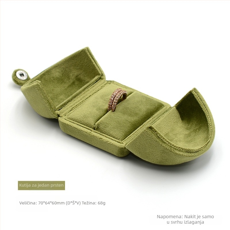 Kutija za narukvice s dvostrukim otvorenim kopčama, baršunasta kutija za prstenje, kutija za par prstenja, kutija za naušnice, kutija za ogrlice, kutija za narukvice