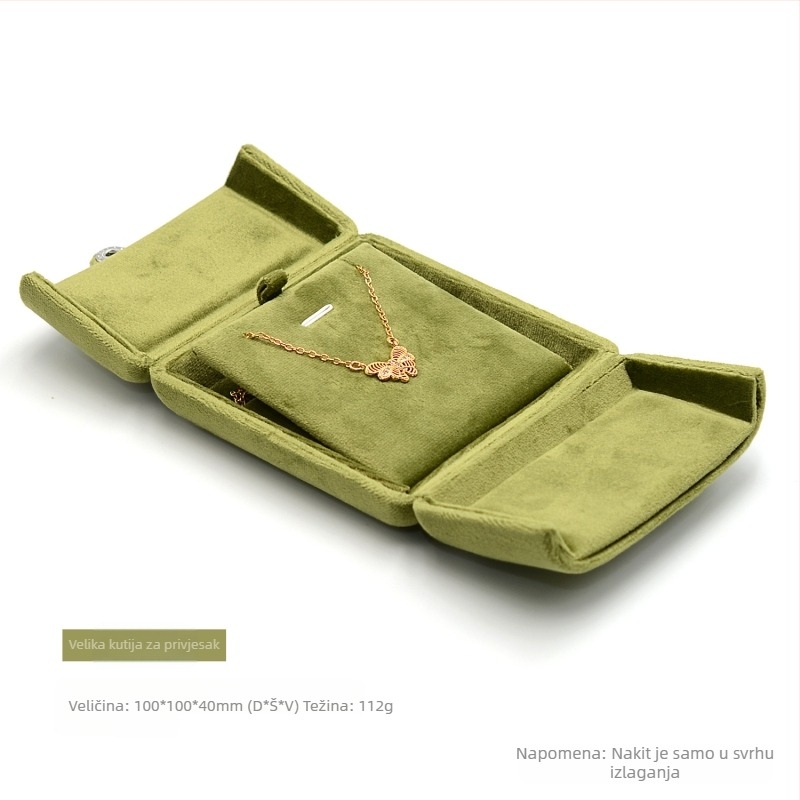 Kutija za narukvice s dvostrukim otvorenim kopčama, baršunasta kutija za prstenje, kutija za par prstenja, kutija za naušnice, kutija za ogrlice, kutija za narukvice