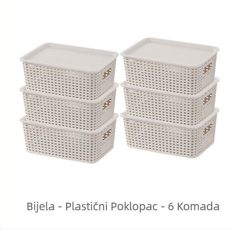 Amazon s poklopcem od ratana i bambusa koji se lako pohranjuje u kuhinji, jednostavnom tvornicom kutija za pohranu na radnoj površini