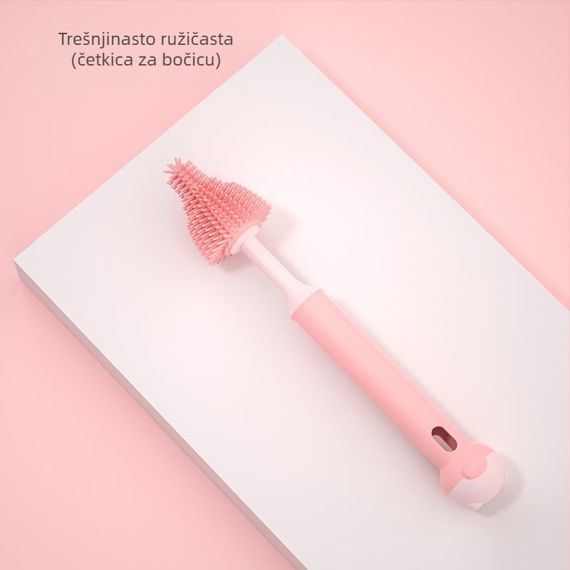 Silikonska četka za bočice, četka za dječje dude, četka za slamku, rotirajuća četka za pranje bočica, četka za ispiranje i čišćenje, set četkica za čišćenje