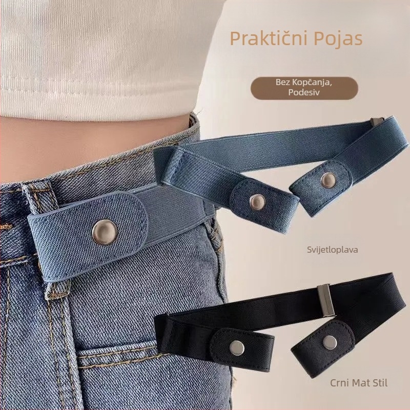 Lazy Belt Nevidljive hlače bez tragova Široke traperice s uskim strukom Velike sitniše Mali uski struk Stezanje artefakt za žene