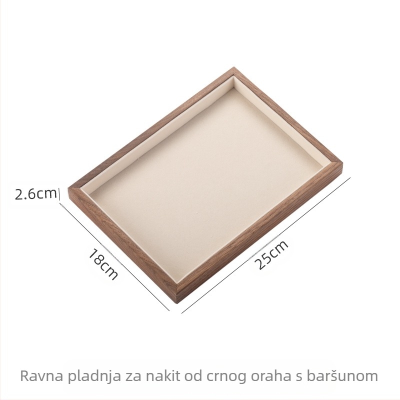 Kutija za nakit od punog drva crnog oraha velikog kapaciteta, kutija za nakit za naušnice, ogrlice, mala ukrasna kutija, tvornica za ravnu kosu