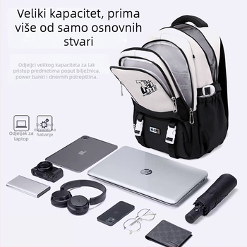 Dječji ruksak na kotačima za učenike osnovne škole od 3. do 6. razreda s motivom prirodne ribe, ženski ruksak s kolicima za učenice srednje škole