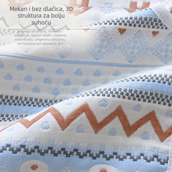 Ljetna šesteroslojna gaza mekana prostirka 80*40 periva posteljina za bebe, vanjska prostirka za dječja kolica