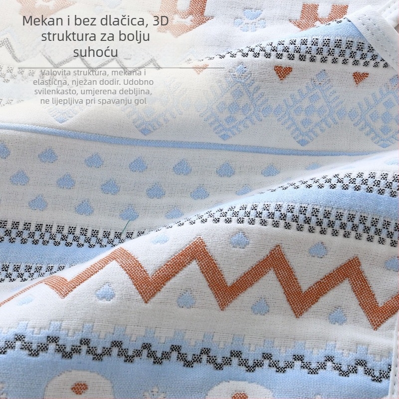 Ljetna šesteroslojna gaza mekana prostirka 80*40 periva posteljina za bebe, vanjska prostirka za dječja kolica