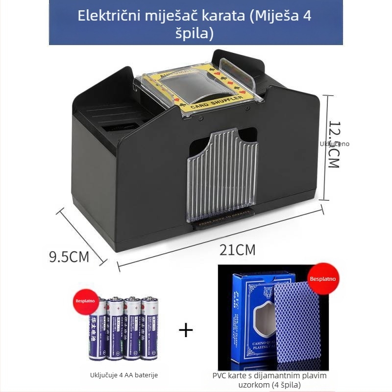 Automatski stroj za miješanje karata, automatski stroj za izdavanje poker karata, stroj za miješanje karata za Texas poker, električni, protiv varanja, višeparni, periv