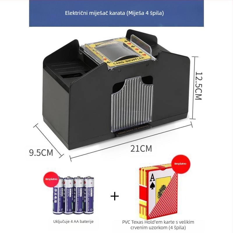 Automatski stroj za miješanje karata, automatski stroj za izdavanje poker karata, stroj za miješanje karata za Texas poker, električni, protiv varanja, višeparni, periv