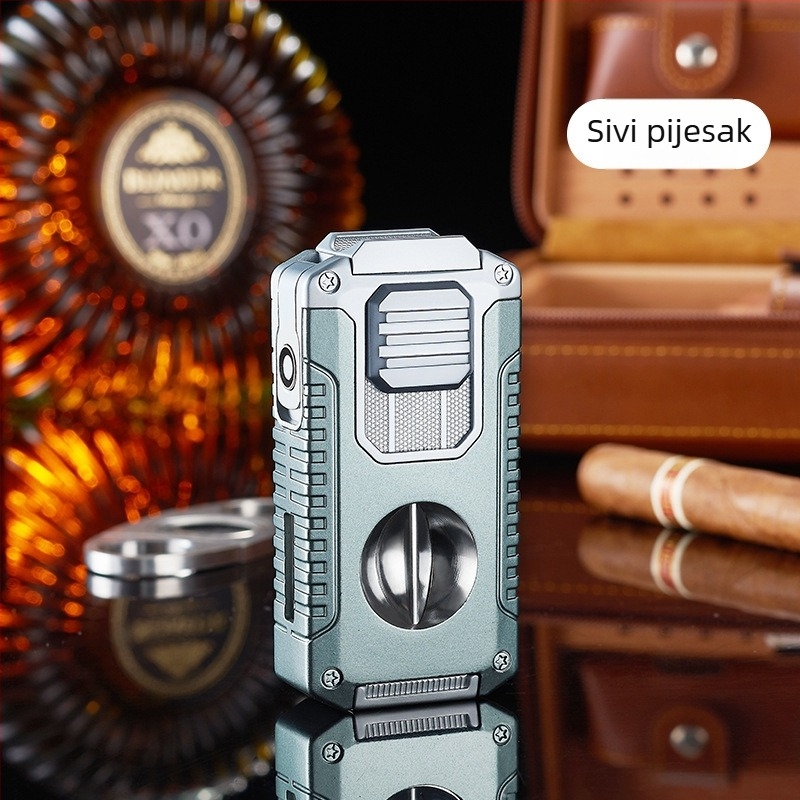 Kreativni upaljač za cigarete s pet u jednom i tri vrste plamena dolazi s prijenosnim višenamjenskim upaljačem za cigarete u obliku slova V