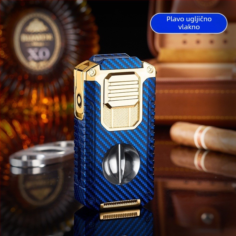 Kreativni upaljač za cigarete s pet u jednom i tri vrste plamena dolazi s prijenosnim višenamjenskim upaljačem za cigarete u obliku slova V