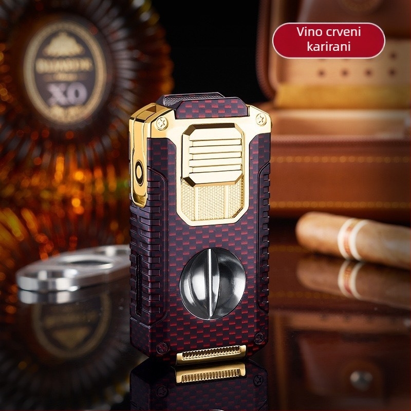 Kreativni upaljač za cigarete s pet u jednom i tri vrste plamena dolazi s prijenosnim višenamjenskim upaljačem za cigarete u obliku slova V