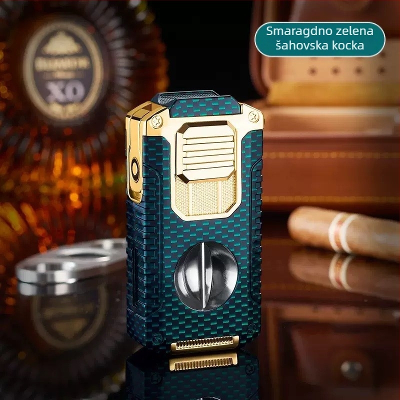 Kreativni upaljač za cigarete s pet u jednom i tri vrste plamena dolazi s prijenosnim višenamjenskim upaljačem za cigarete u obliku slova V