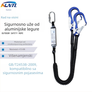 Sigurnosno uže protiv pada za radove u zraku Dvostruka kuka s paketom za odbojnik Zaštitno uže za električare Elastično uže od legiranog čelika i aluminijske legure