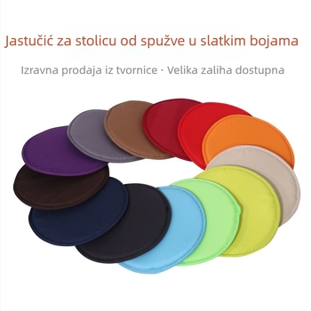 Kućanski jednostavni okrugli jastuk u boji slatkiša od 30 cm, zadebljani spužvasti okrugli jastuk za stolicu, čista boja tkanine, jastuk za stolicu, veleprodaja