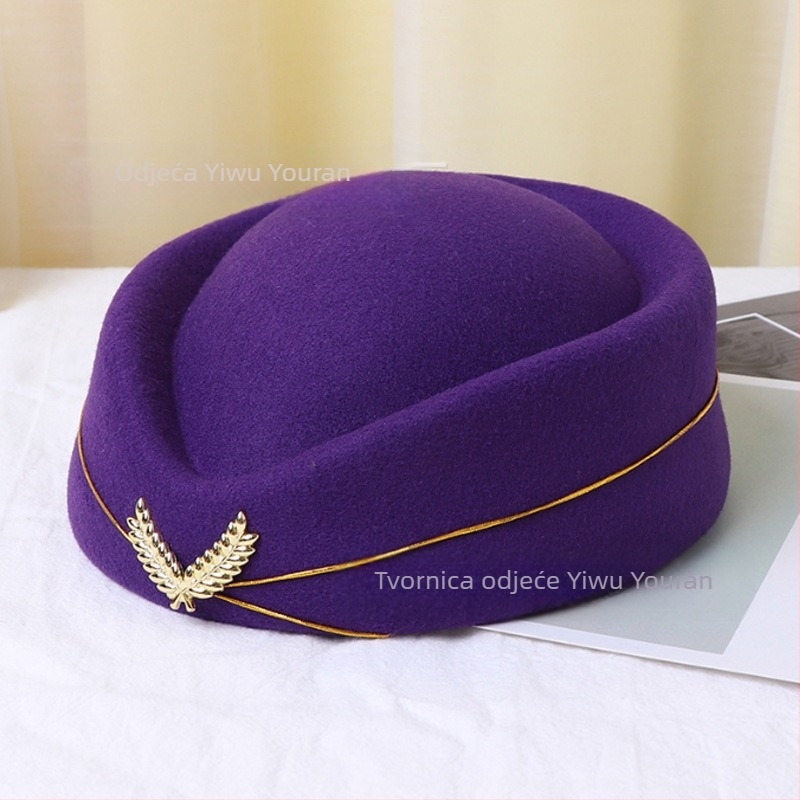 Šešir stjuardese, ženska beretka, šešir za bonton na recepciji, britanski šešir za scenski nastup