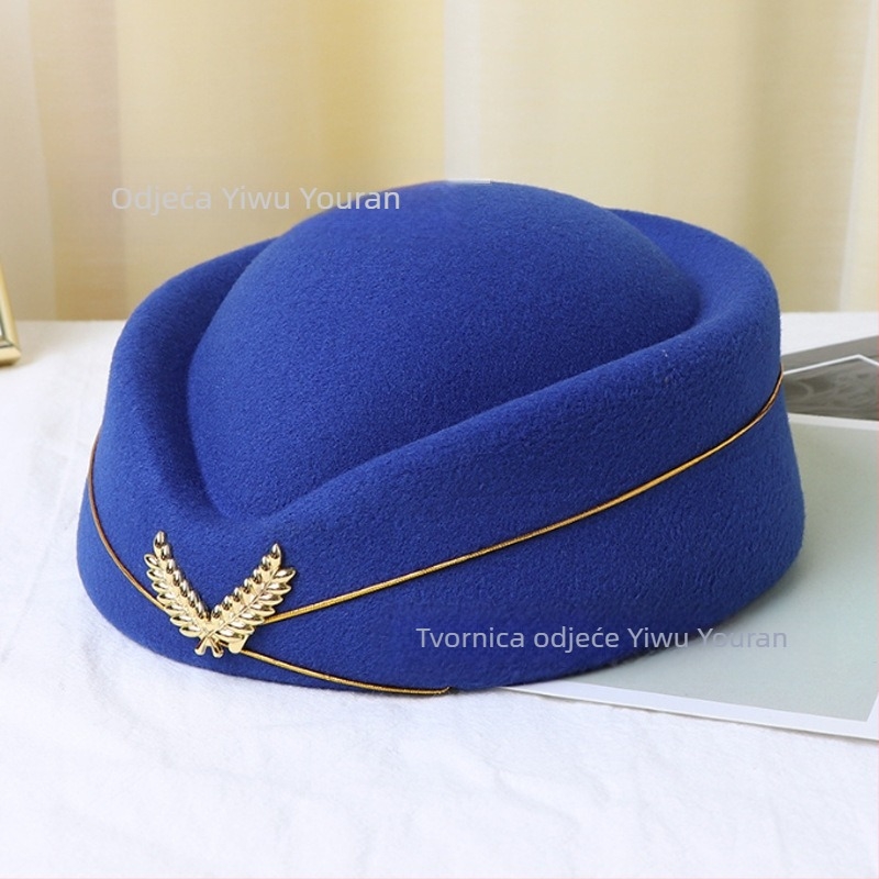 Šešir stjuardese, ženska beretka, šešir za bonton na recepciji, britanski šešir za scenski nastup