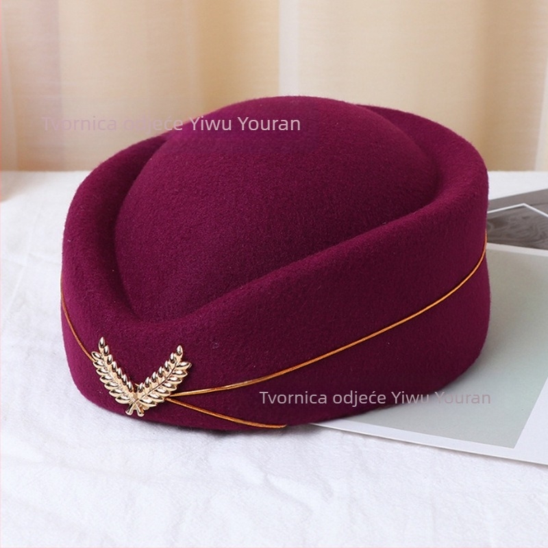 Šešir stjuardese, ženska beretka, šešir za bonton na recepciji, britanski šešir za scenski nastup