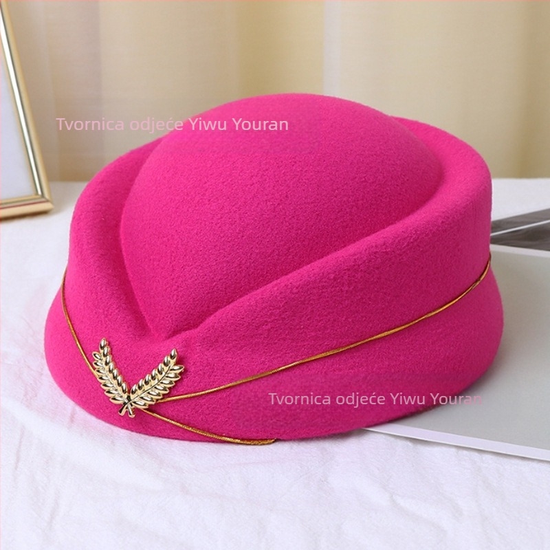 Šešir stjuardese, ženska beretka, šešir za bonton na recepciji, britanski šešir za scenski nastup