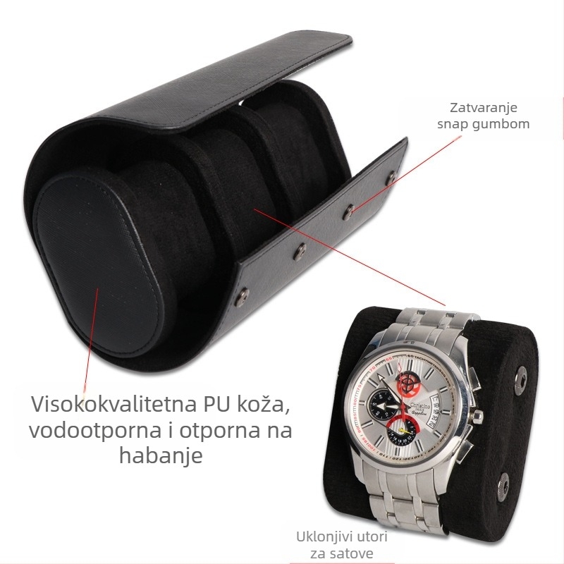 Vrhunska kutija za satove od umjetne kože za jednostruke/dvostruke/trostruke satove, kutija za pohranu satova, zaštitna kožna kutija za mehaničke satove otporna na prašinu